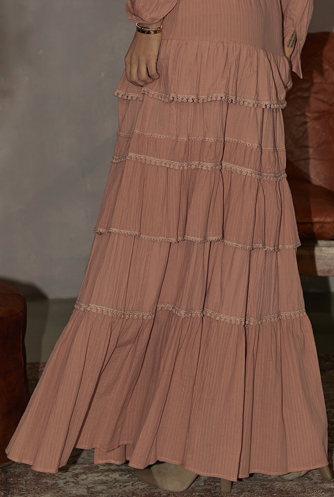 Arizona - ein beeindruckendes Maxikleid im Boho-Stil in einem Rosaton