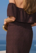 Angela – brown maxi dress in Spanish style