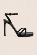 Blackdoe - Naturleder - Lackleder-Sandalen mit glänzenden Riemen