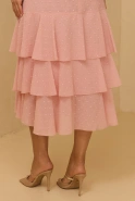 Lucette - Pink maxi dress with Spanish neckline