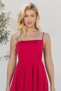 Lizbeth - red midi dress with a flared silhouette