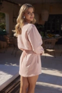 Mariko Set - Lose Bluse und Minirock mit eingenähten Shorts