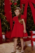 Gabi - rotes Kinderkleid mit Strasssteinen
