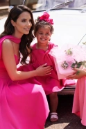 Mist - Rosa Kinderkleid mit Schleife und Haargummi