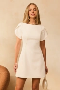 Tristana – ecru mini dress with loose sleeves