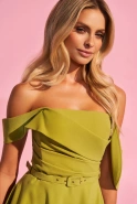 Suzi - Midi Dress with Corset Top and Decorative Belt