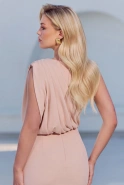 Lillemor – puderrosa Midikleid mit asymmetrischem Schnitt