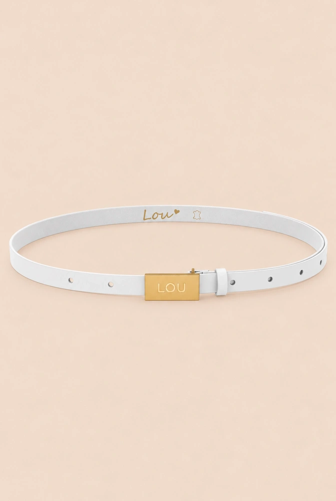 Lita Belt - Weißer Damengürtel mit goldener Schnalle