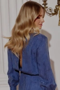 Poppy - Mini Blue Floral Print Dress