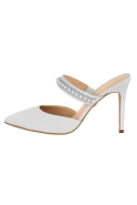 Lia - Elegant White Sandals with Decorative Pearls and Zircons