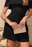 Berri – schwarzes Minikleid im Carmen-Stil