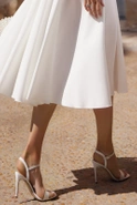 Tahi - White Satin Heeled Sandals with Elegant Leather Insole