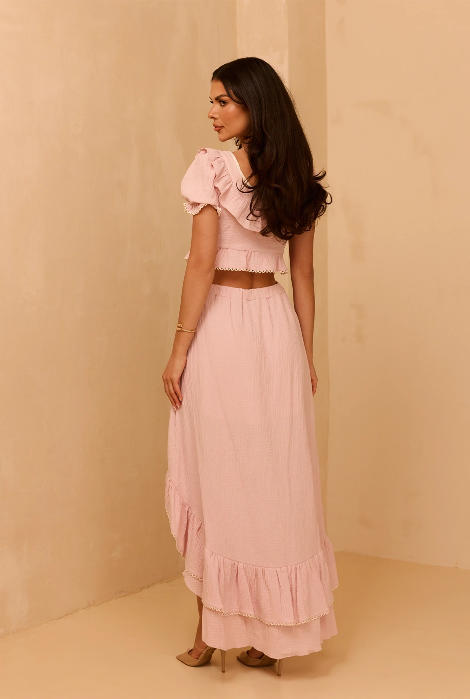 Ester Rosa Set - Sommerset aus rosa Baumwolle