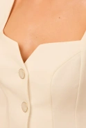Sevil – Blazer in Ecru mit eckigem Ausschnitt