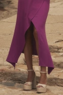 Medea - Korsett und Midirock Set in fuchsia