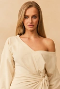 Sunira – cream mini sweatshirt dress