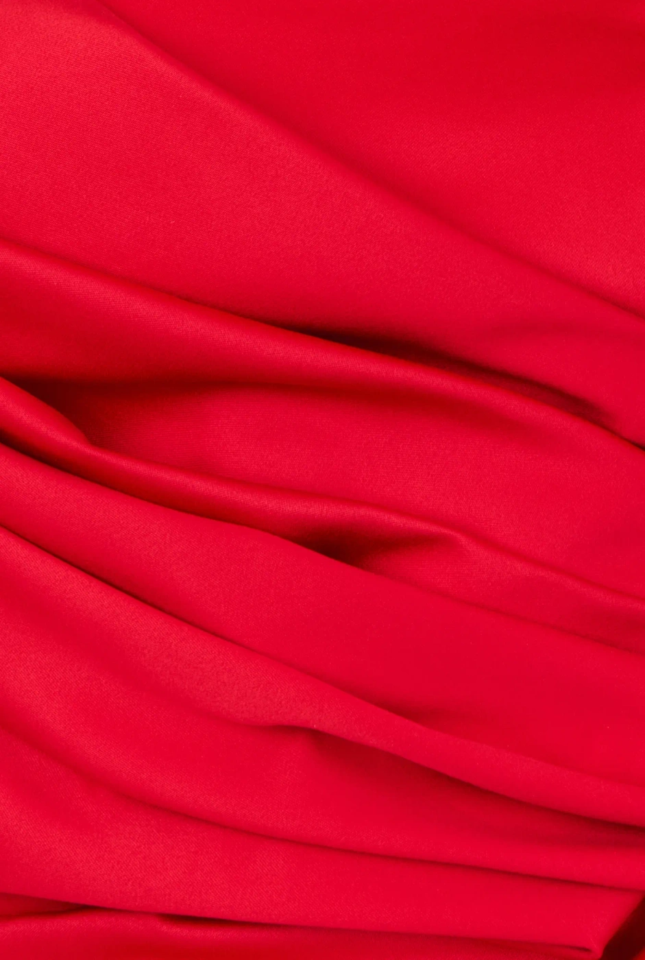 Deren – rotes Mini-Kleid mit asymmetrischer Drapierung
