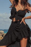 Peggie - schwarzes Set im Boho-Stil