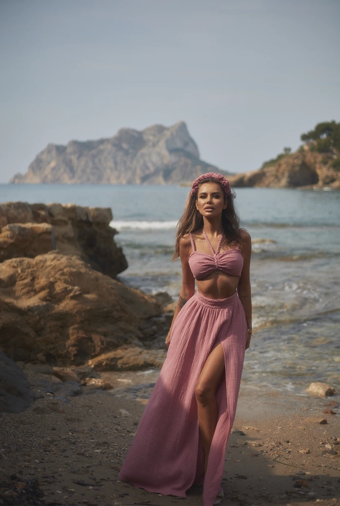 Vernon - Asymmetrisches Set in Dirty Pink