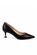 Samos – schwarze Pumps mit goldener Absatzverzierung