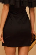 Abril - Black dress decorated with black ruffles
