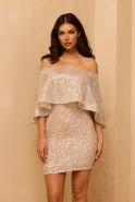 Narsha - Minikleid mit silbernen Pailletten