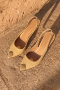 Speed – buttergelbe Pumps mit schmalem Absatz und stabiler Verarbeitung