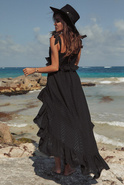 Peggie - schwarzes Set im Boho-Stil