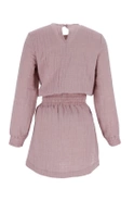 Kama - Pink tracksuit set with mini skirt and embroideries