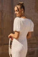 Leona - midi dress in subtle stretch fabric with embossing