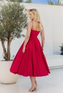 Lizbeth - red midi dress with a flared silhouette
