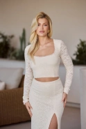 Henrietta – cream set: top + skirt