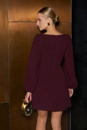 Paraiso – bordeauxfarbenes Minikleid mit Taschen
