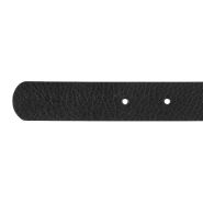 Charo belt - Black leather belt with luxurious gold buckle and engraved Lou logo.