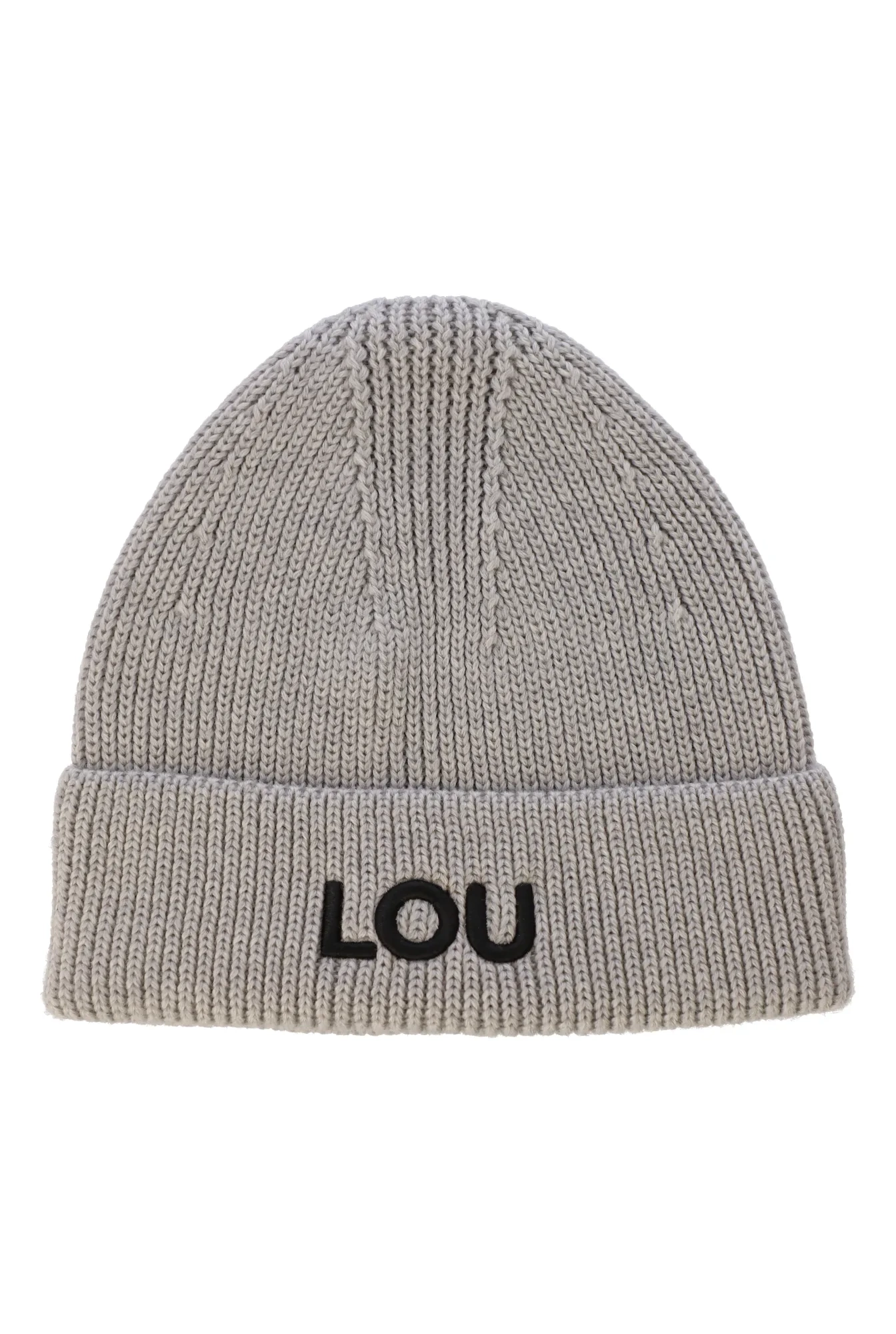 Grey Winter Beanie with Lou Logo