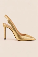 Stevie – gold slingback stilettos