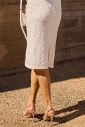 Leona - midi dress in subtle stretch fabric with embossing